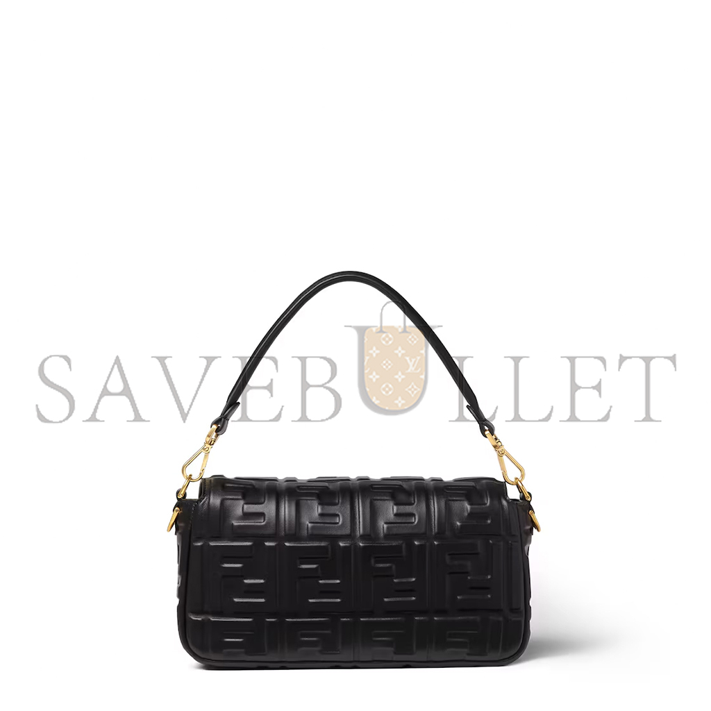 FENDI BAGUETTE BLACK LEATHER BAG 8BR600AT57F15ZW (27*15*6cm)